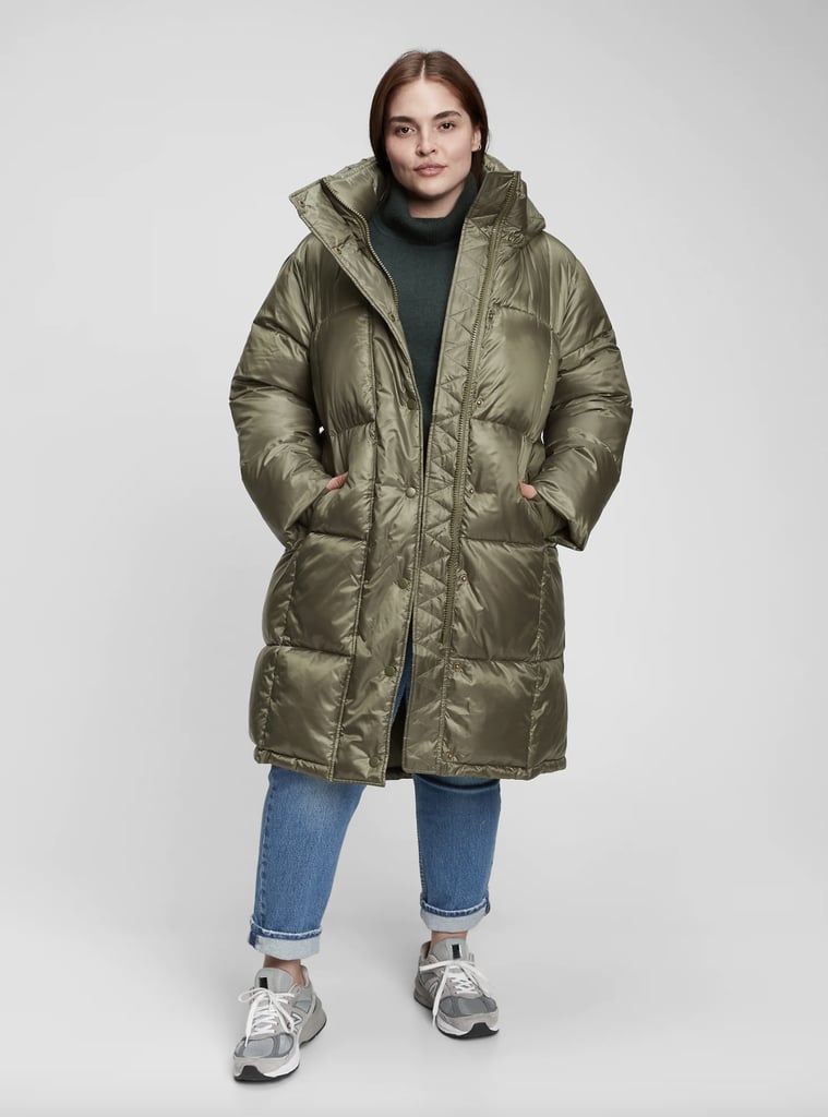 Gap 100% Recycled Relaxed Heavyweight Midi Puffer Coat