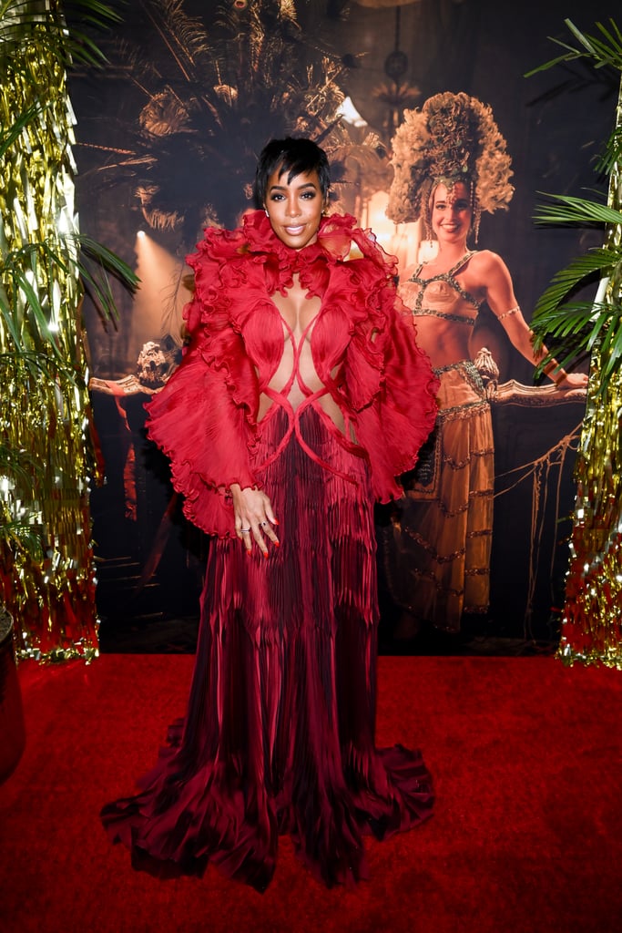 Kelly Rowland Wears 3D Red Cutout Dress to Babylon Premiere