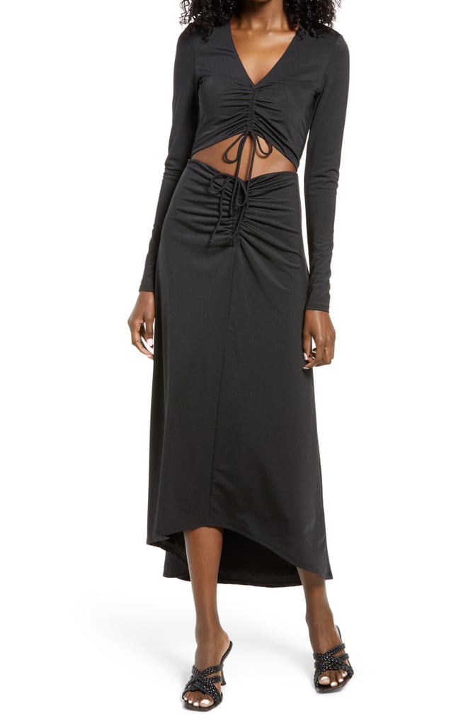 AFRM Rhys Cutout Long Sleeve Midi Dress