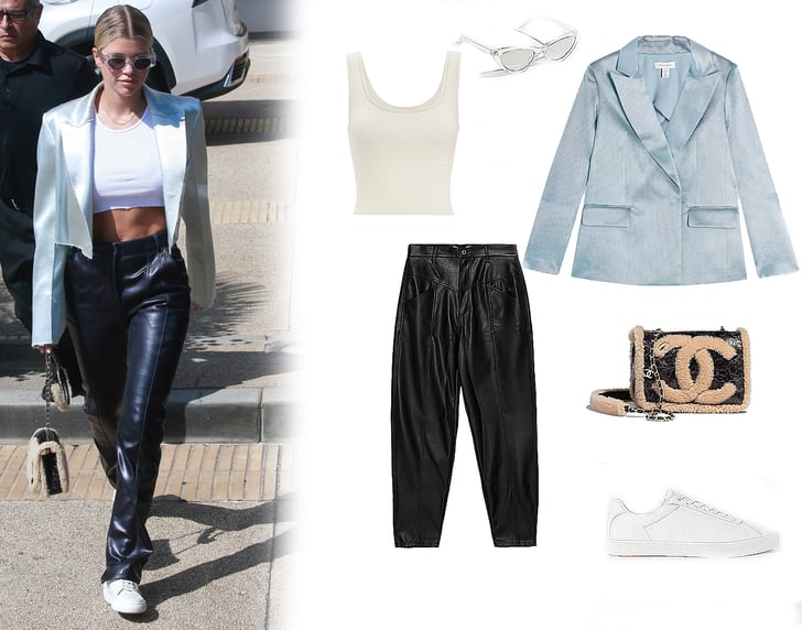 Sofia Richie Wears Leather Pants, Sneakers, and a Chanel Bag