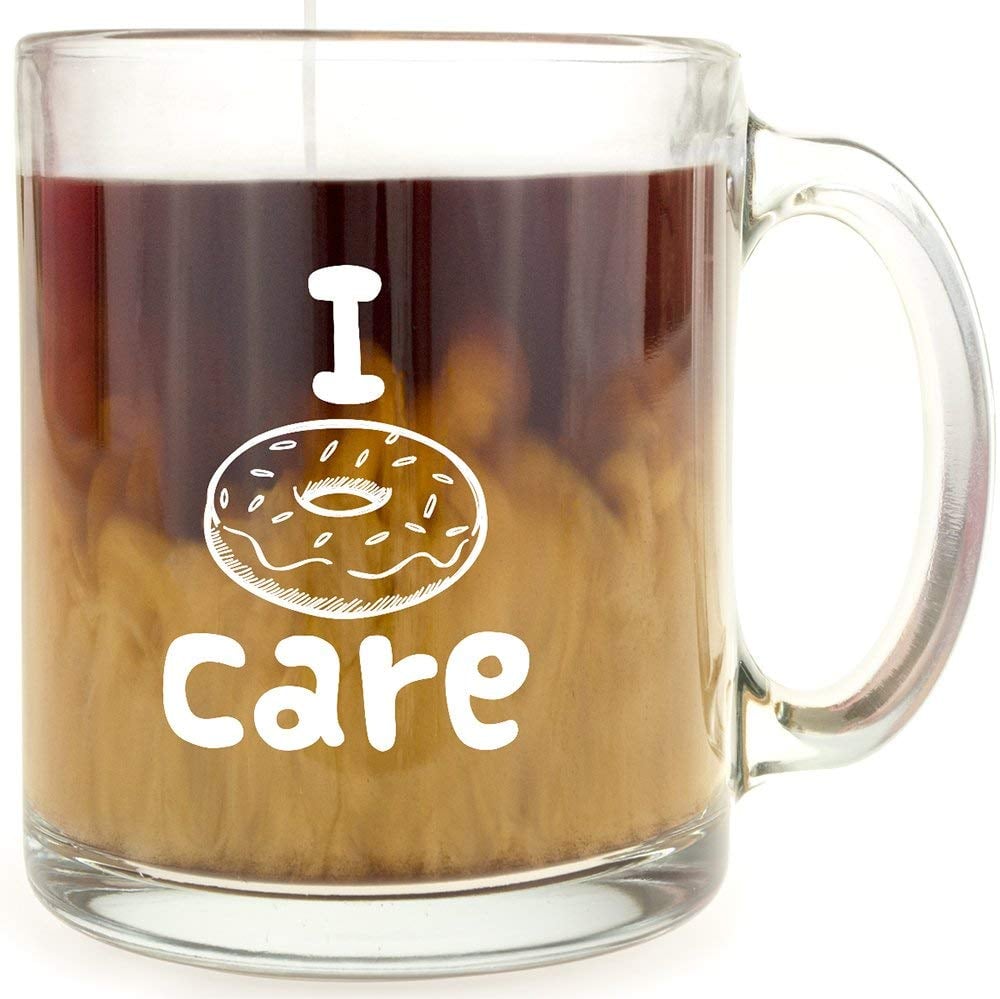 I Donut Care Glass Coffee Mug