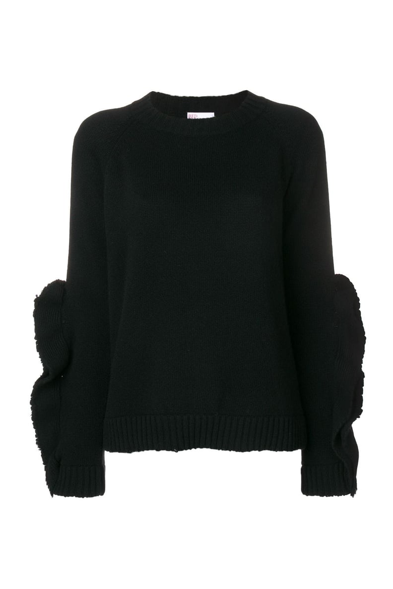 Red Valentino Ruffle Sleeve Sweater