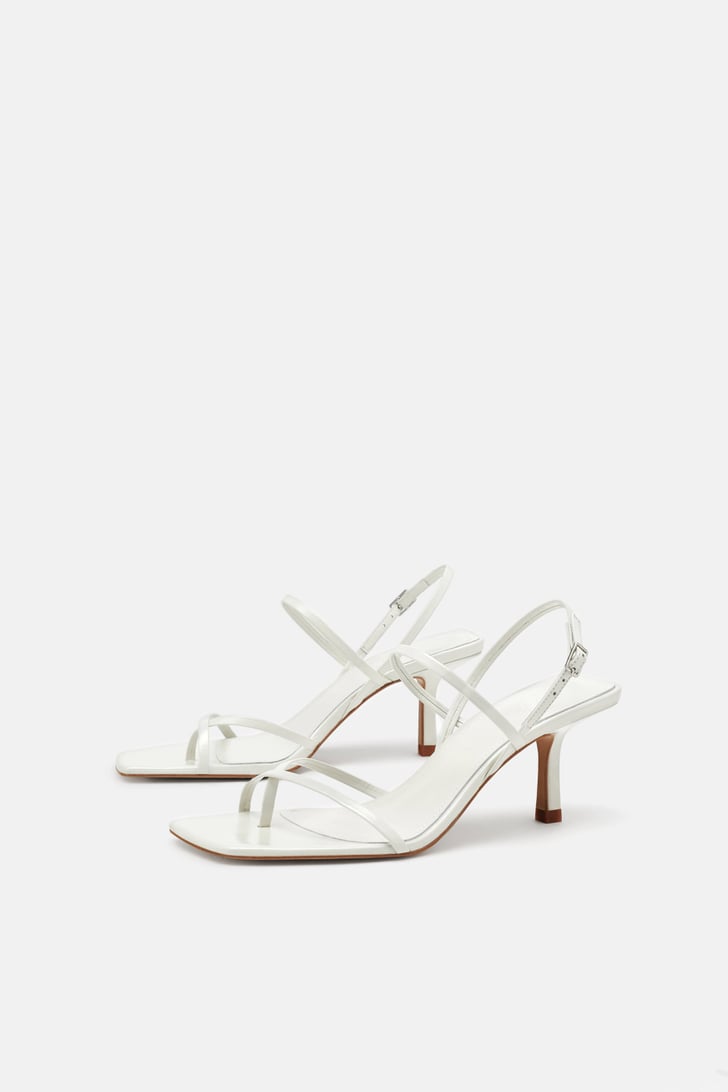Strappy mid heel deals leather sandals zara