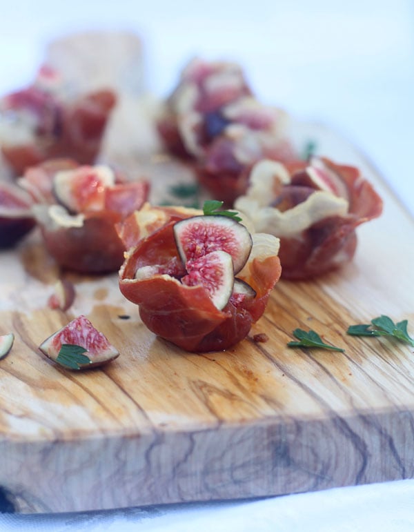 Crispy Prosciutto Cups With Goat Cheese and Figs