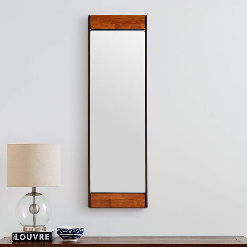 Rivet Wood and Iron Rectangular Mirror