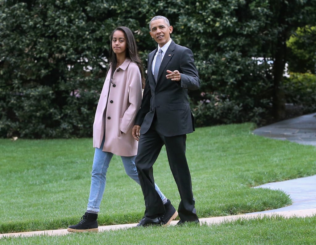 Malia Obama's Pink Coat April 2016