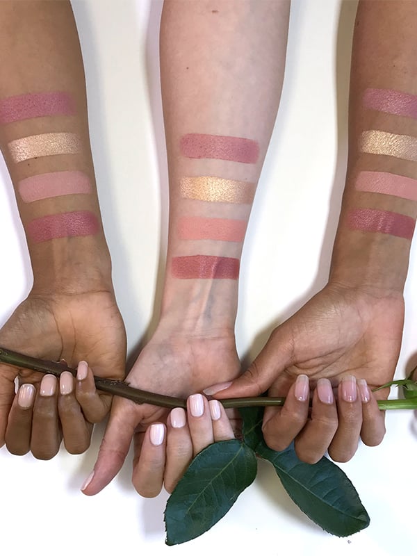 Cheek Palette Swatches on Different Skin Tones