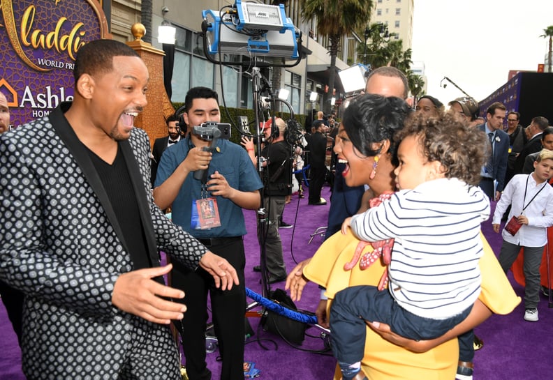 Will Smith and Tatyana Ali at the Aladdin Movie Premiere