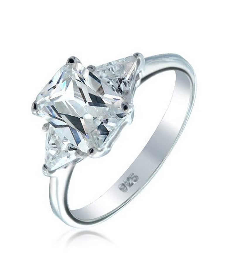 Bling Jewelry Trillion Emerald Cut Engagement