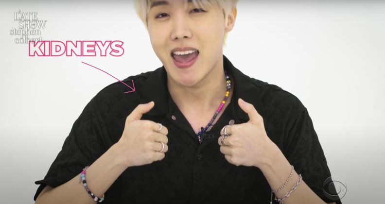 J-Hope From BTS Doing a "Kidney" Hand Gesture
