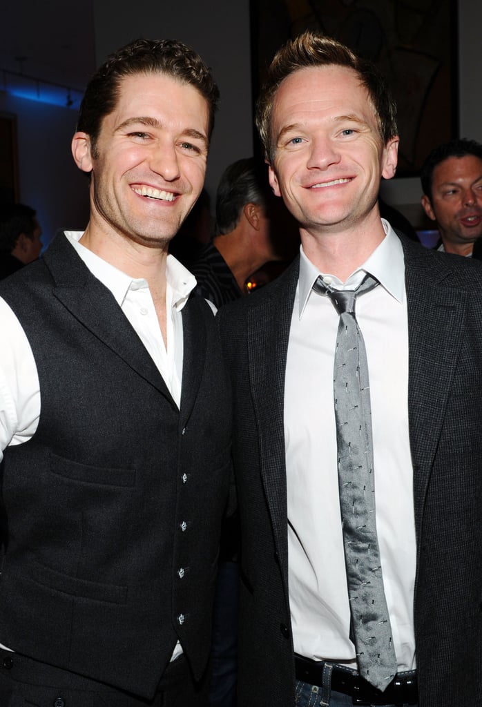 Matthew Morrison and Neil Patrick Harris smiled together at an Audi afterparty in Indiana for Super Bowl 2012.