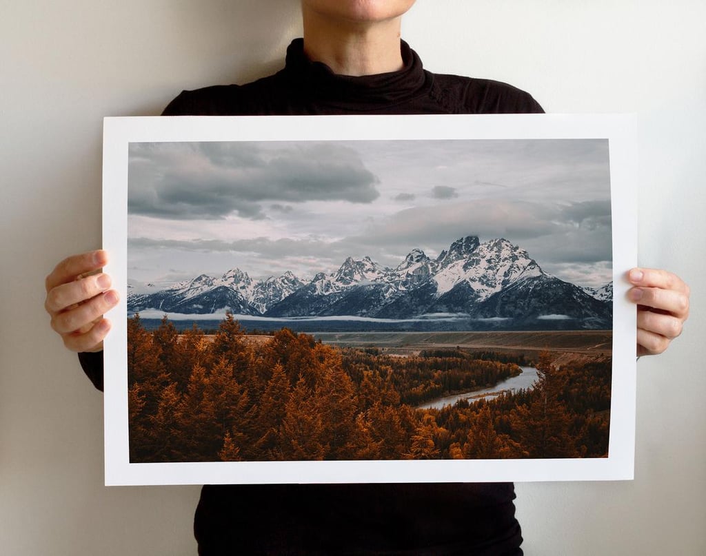 Grand Teton Art Print Home Wall Decor of Wyoming Mountains