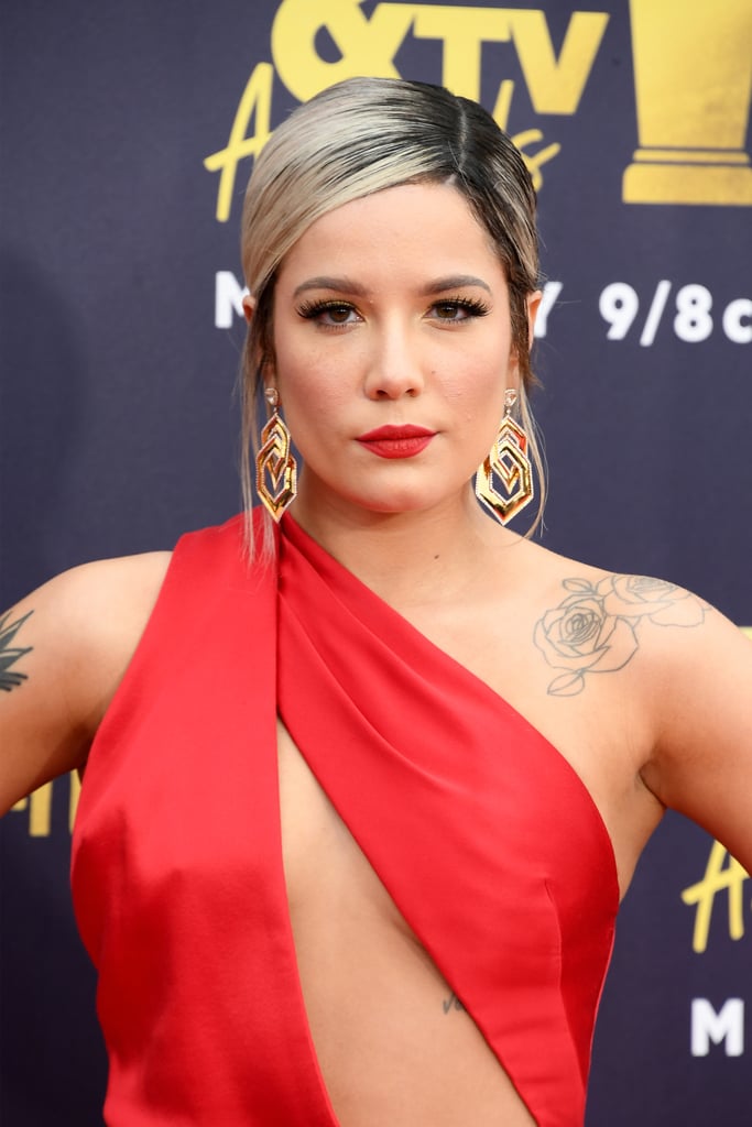 Halsey's Side Part Ponytail and Black-to-Blond Hair Color in 2018