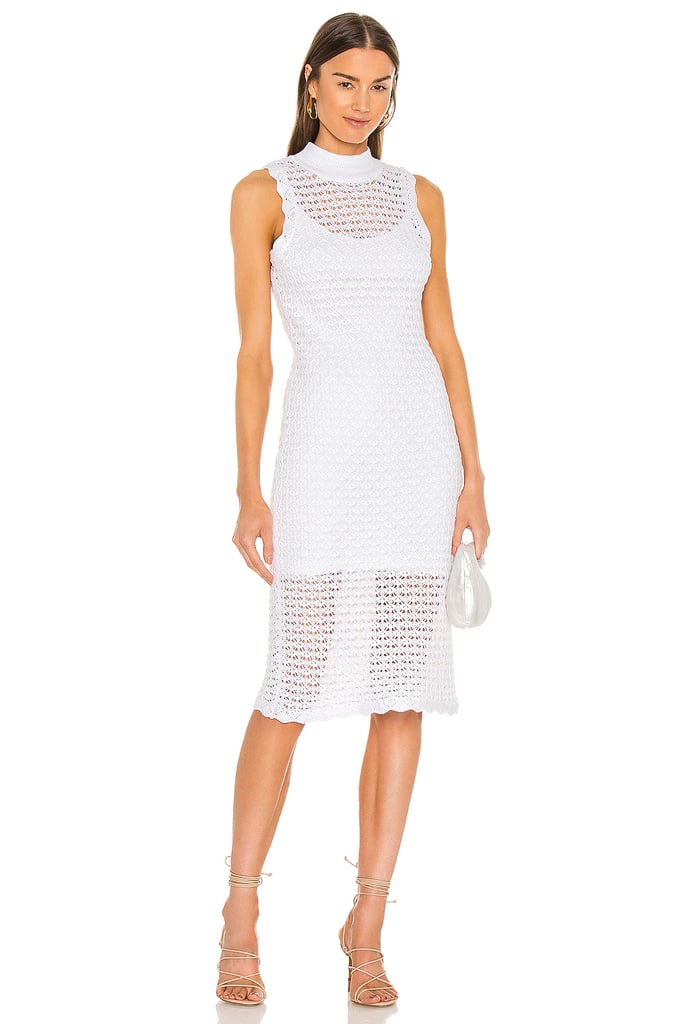 525 Sleeveless Midi Dress in Bleach White