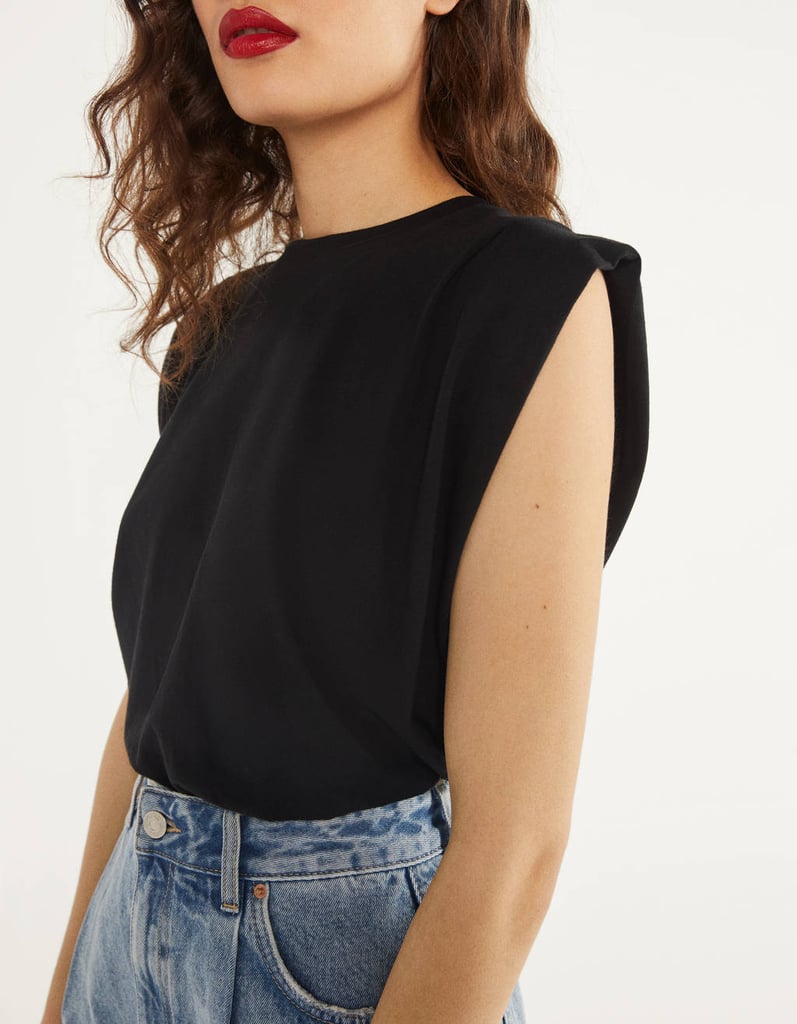 Bershka T-Shirt With Pleats Along The Shoulders