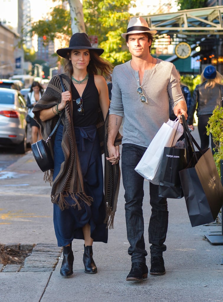 Nikki and Ian walked hand in hand during an NYC stroll in October 2015.