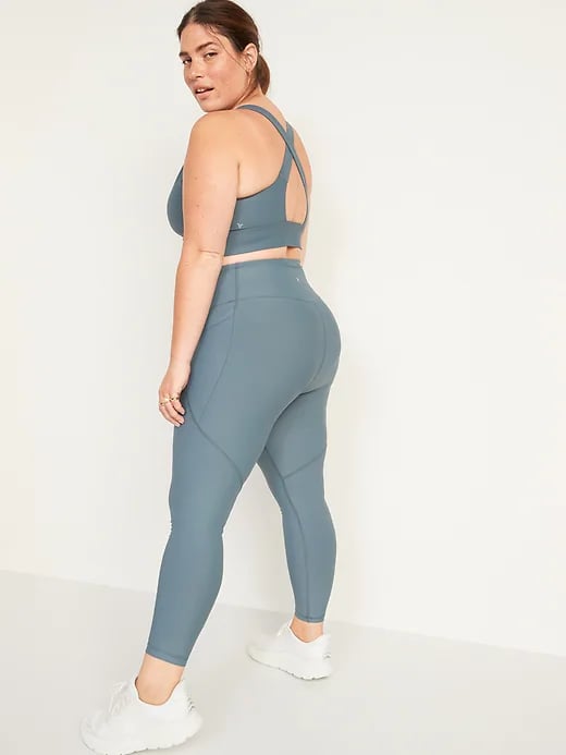 A Comfortable Set: Old Navy High-Waisted PowerSoft 7/8 Side-Pocket Leggings and Cutout Sports Bra