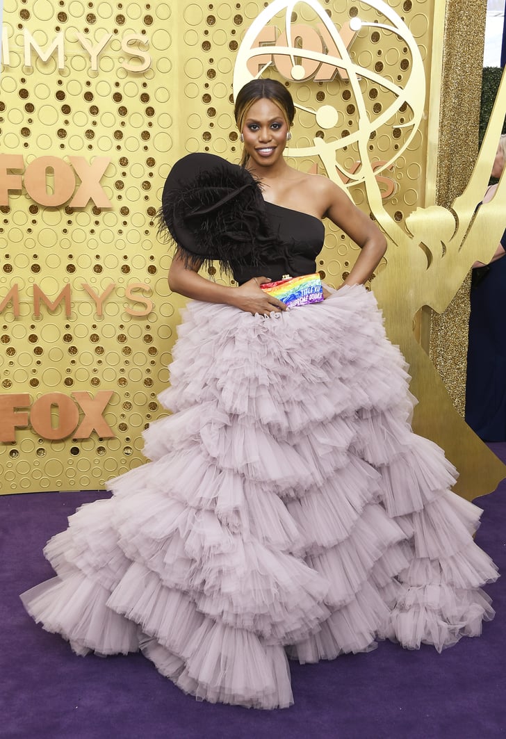 Laverne Cox's Edie Parker Rainbow Clutch at the 2019 Emmy Awards