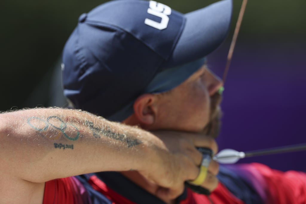 USA's Brady Ellison's Olympic Rings Tattoo