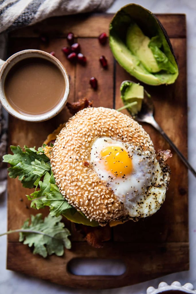 Egg in a Hole Avocado, Bacon, Egg, and Cheese Bagel