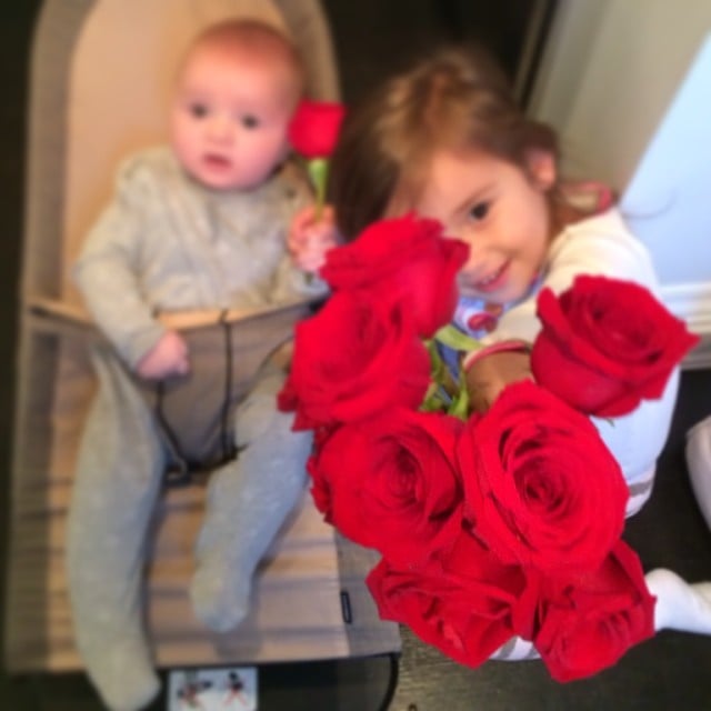 Arabella and Joseph Kushner were ready with red roses for their mom, Ivanka Trump, on Valentine's Day morning.
Source: Instagram user ivankatrump