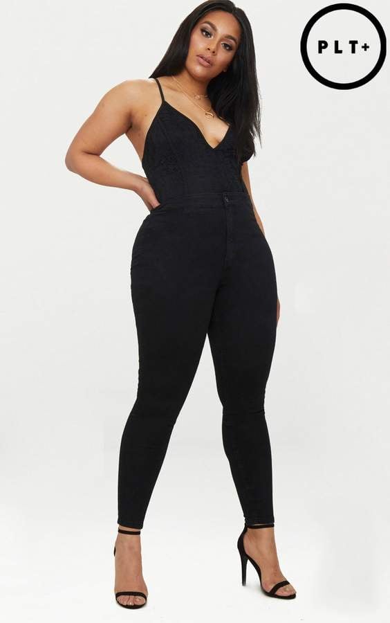 PrettyLittleThing Plus Black High Waisted Skinny Jeans