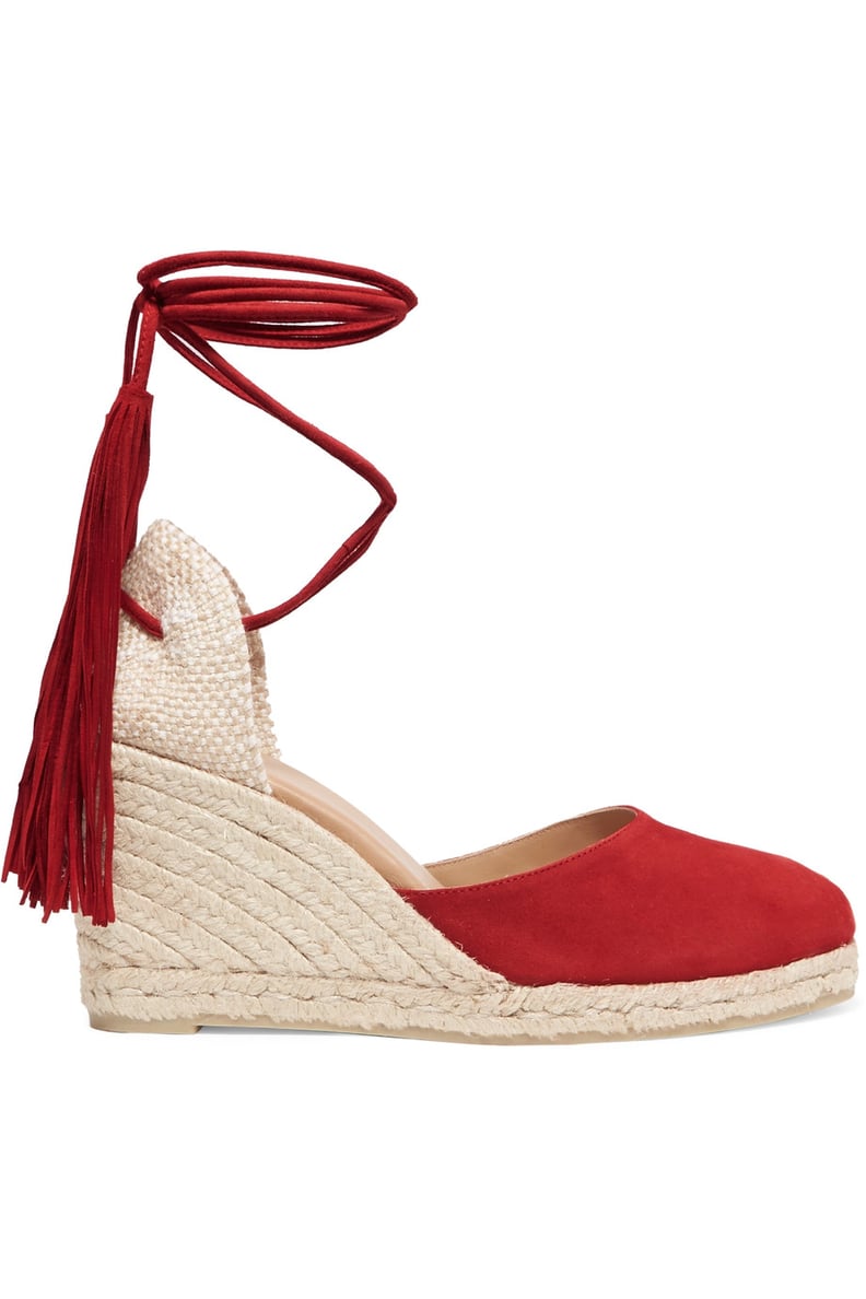 Castañer Carina Fringed Suede Wedge Espadrilles