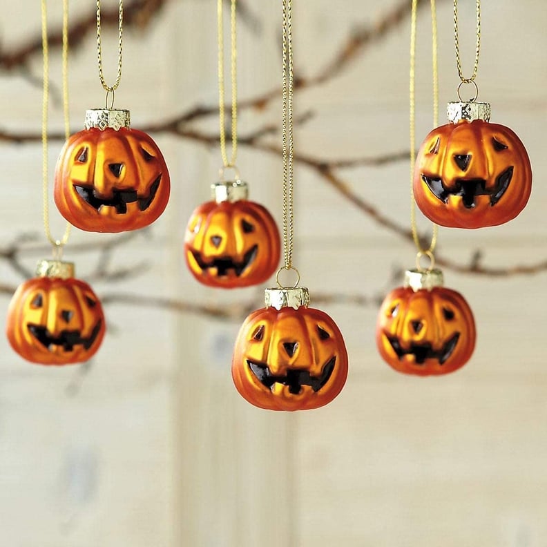 Lillian Vernon 6-Piece Glass Jack-o'-Lantern Ornament Set