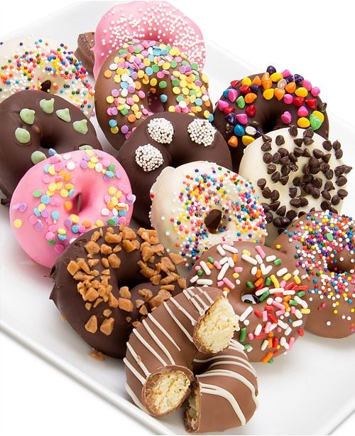 Chocolate Covered Company 12-Pc. Ultimate Toppings Chocolate Covered Mini Donuts