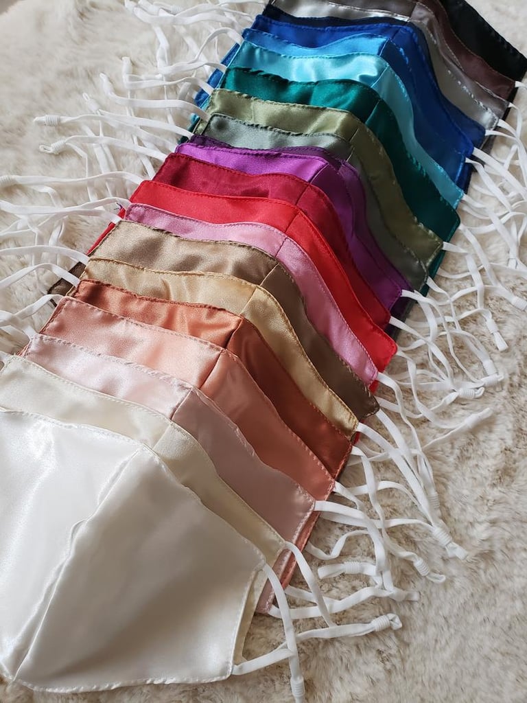 Satin Face Masks Wedding Face Masks for Bride and Groom POPSUGAR
