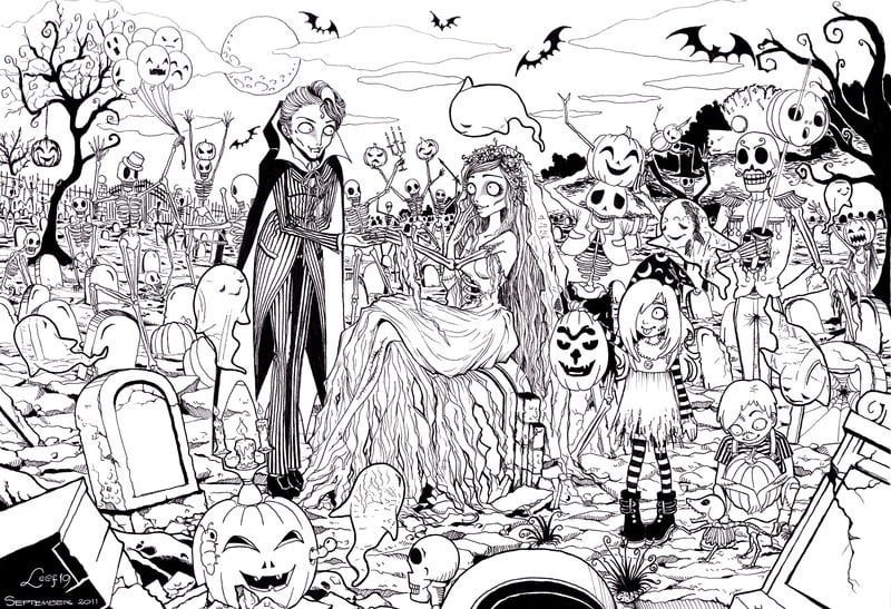 Zombies Printable | Printable Halloween Coloring Pages For Adults