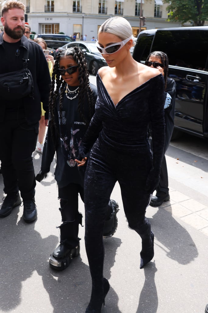 North West and Kim Kardashian in Paris in July 2022