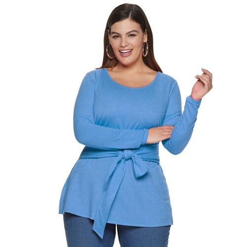 Evri Plus Size Tie Waist Top