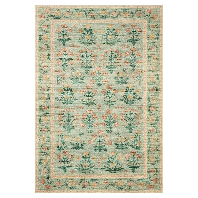 Loloi Rifle Paper Co. x Eden Mughal Rose Moss 5'x7'6" Area Rug