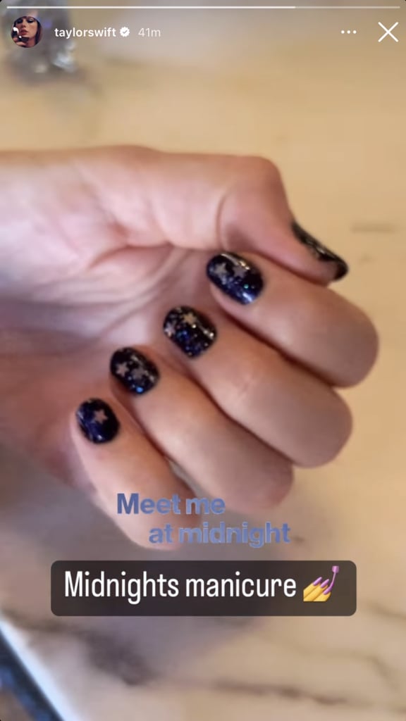 Taylor Swift's Midnights Manicure With Star Nail Art