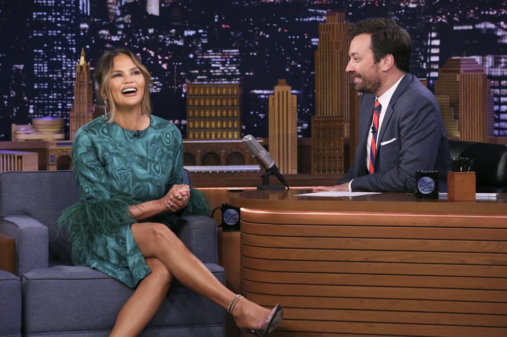 Chrissy Teigen's Green Dress on The Tonight Show 2019