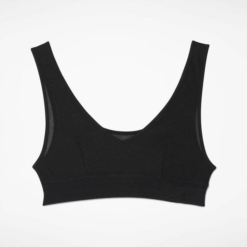 Crossover-back logo sports bra in green - Reebok X Victoria Beckham