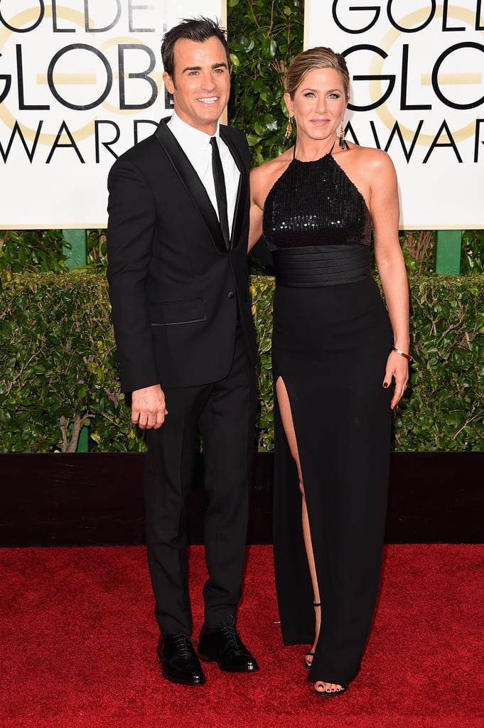 Jennifer Aniston and Justin Theroux at Golden Globes 2015