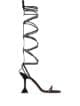 Amina Muaddi x AWGE LSD 95mm Gladiator Embellished Wraparound Sandals, Black