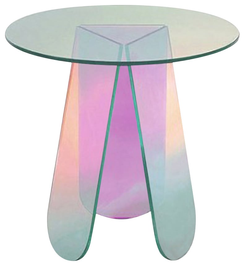 Acrylic End Table Round Side Table Modern Accent Table