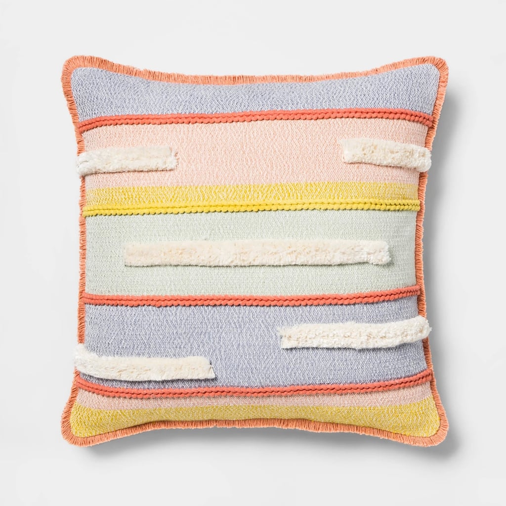 Textured Stripe Square Throw Pillow