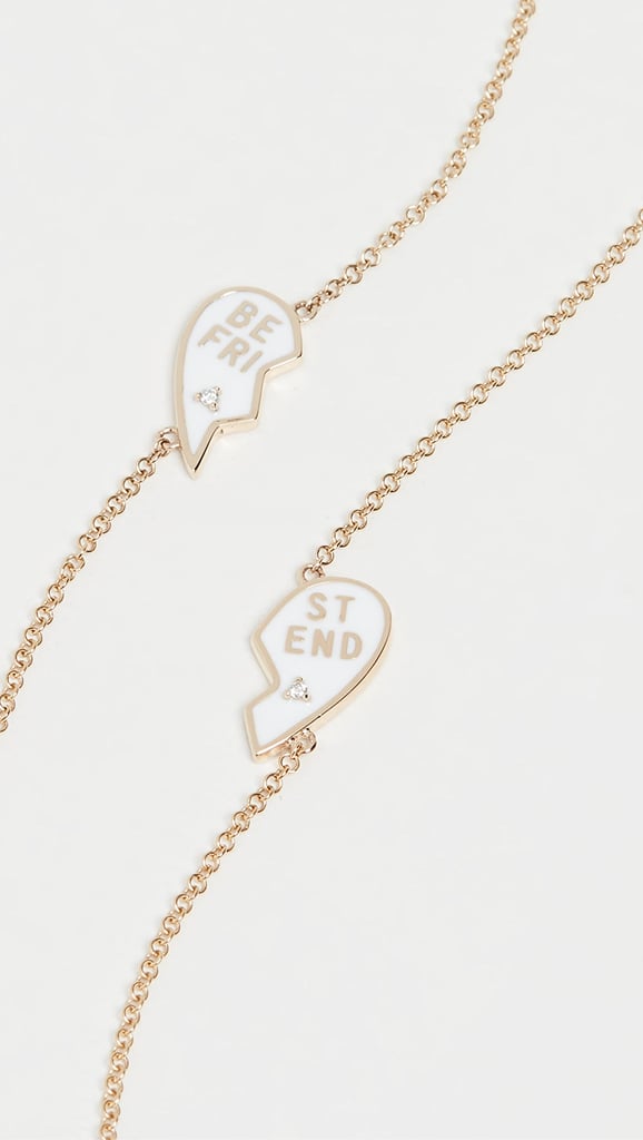 The Last Line 14k Diamond White Enamel BFF Bracelets