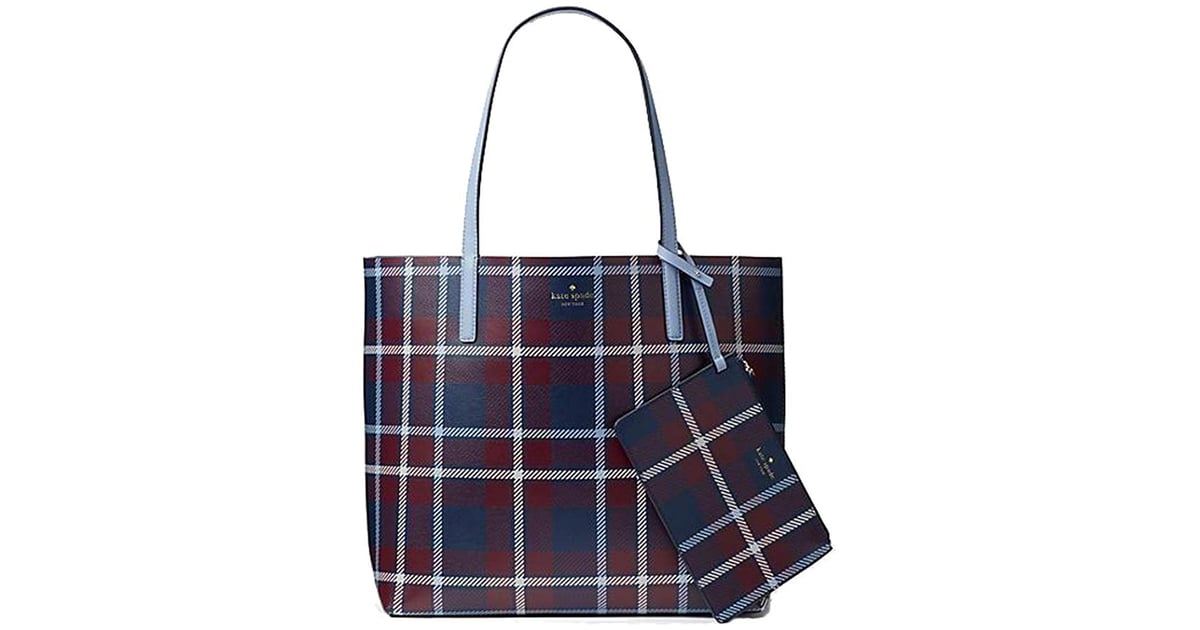 Amazon.com: Kate Spade New York Everything Puffy Plaid Large Fabric Tote  (Multi Teal, Pink, Sage & White) : Clothing, Shoes & Jewelry