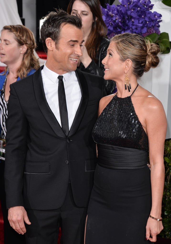 Jennifer Aniston and Justin Theroux at Golden Globes 2015