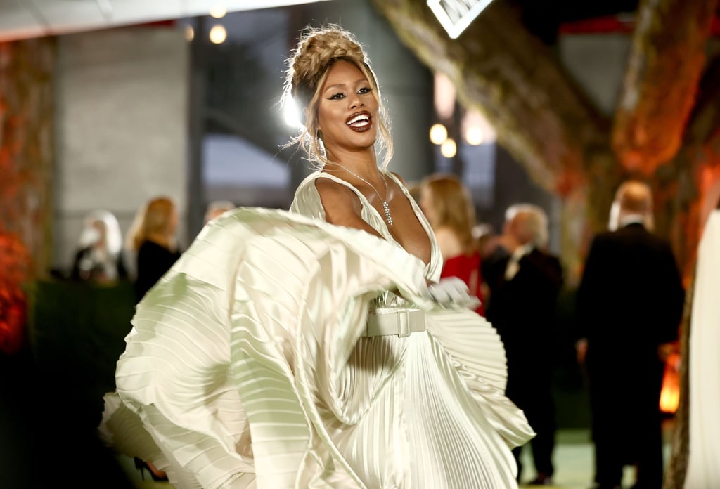 Laverne Cox Wears Silver Pleated Gown to Academy Museum Gala