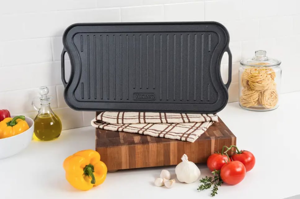 Viking Cast Iron Double Burner Reversible Griddle & Grill Best Home