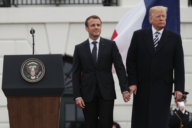 It Looks Like Trump Tried a Similar Tactic to Hold Hands With Macron
