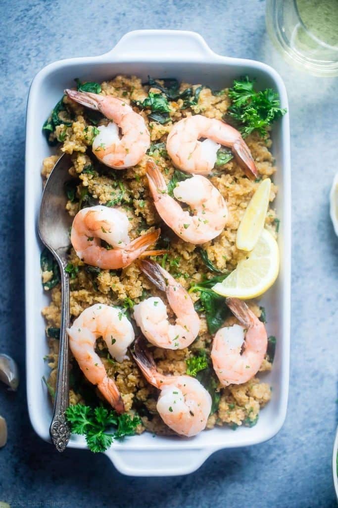 Slow Cooker Garlic Butter Shrimp and Quinoa