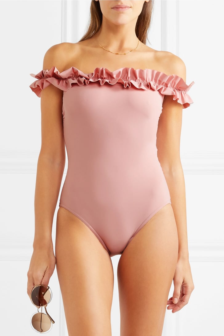 Karla Colletto Mondria Ruffled Swimsuit 22 Pink Swimsuits That