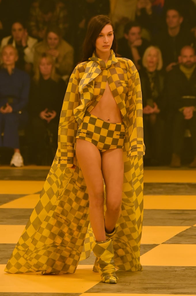 Rihanna's Off-White Yellow Checkered Cape Set April 2019